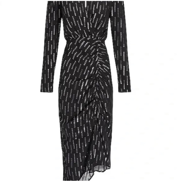 🆕 Express metallic faux wrap midi dress. - Picture 4 of 4